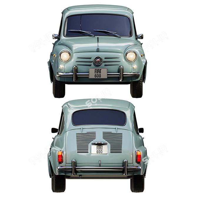 Fiat 600D 1965 3D Model 3D model image 5