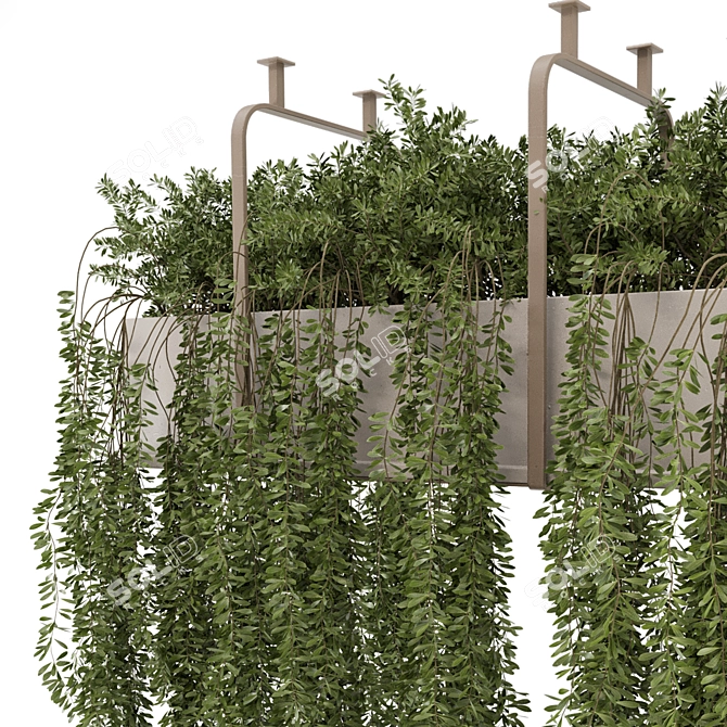 Botanical Metal Hanging Plants Set 3D model image 3