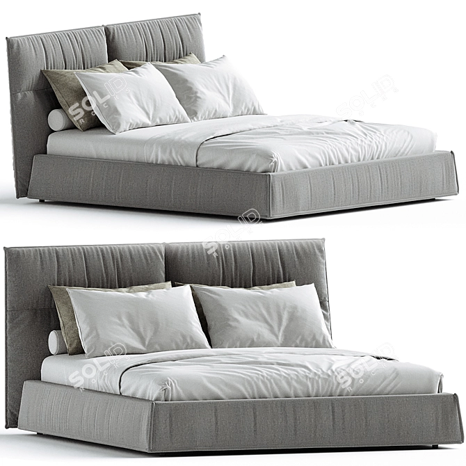 Elegant Lana Bed Design 3D model image 1