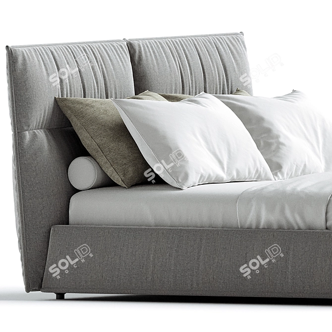 Elegant Lana Bed Design 3D model image 2