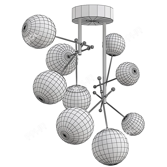 Elegant Meyda Tiffany Chandelier 3D model image 3