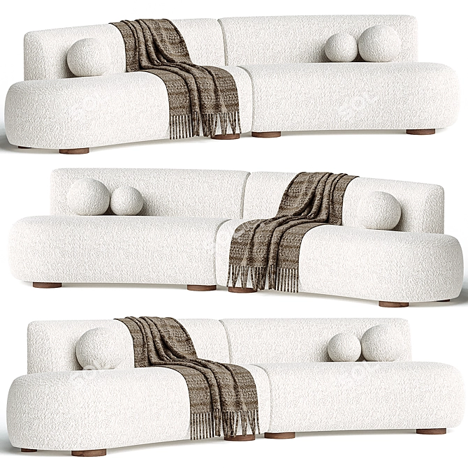 Oktaviya Sectional Sofa 3D model image 1