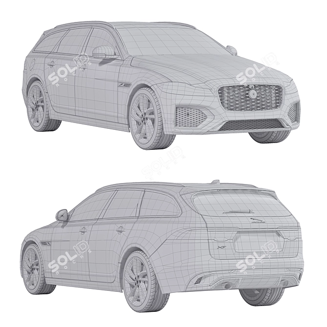 Jaguar XF Sportbrake 3D Model 3D model image 3