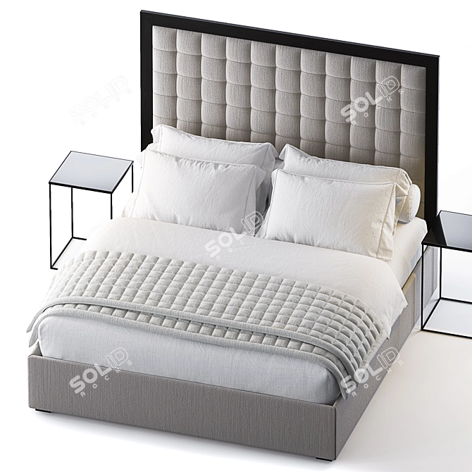 London Bed with Cafaro Headboard 3D model image 2