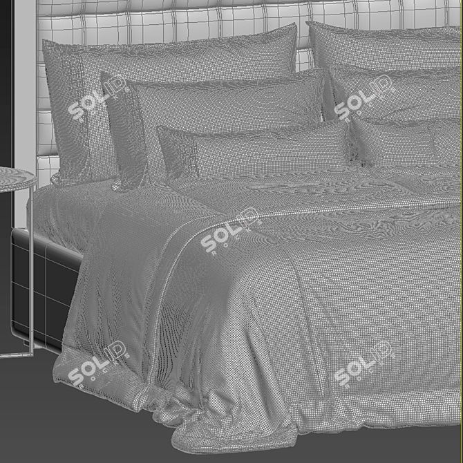 London Bed with Cafaro Headboard 3D model image 5