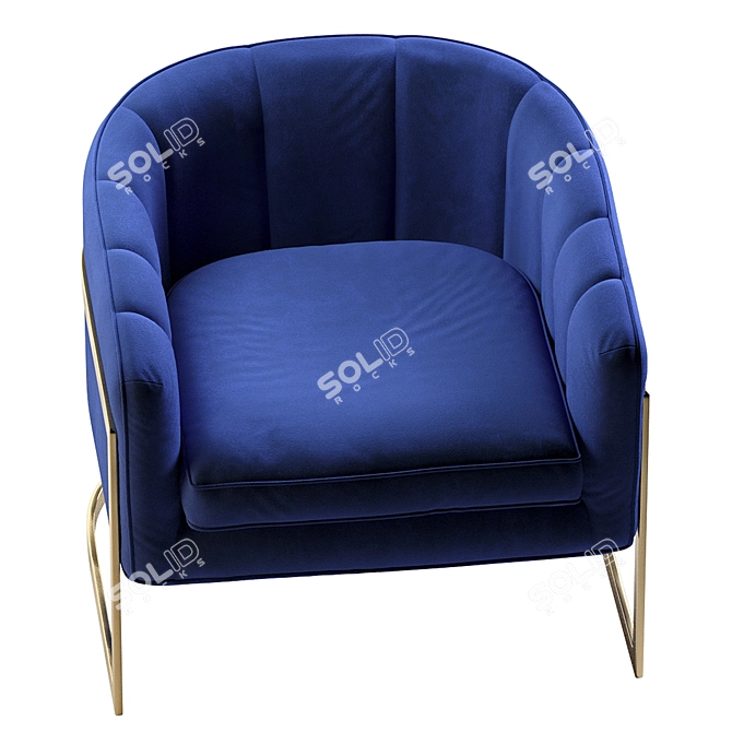 Luxurious Carter Velvet Accent Chair 3D model image 4