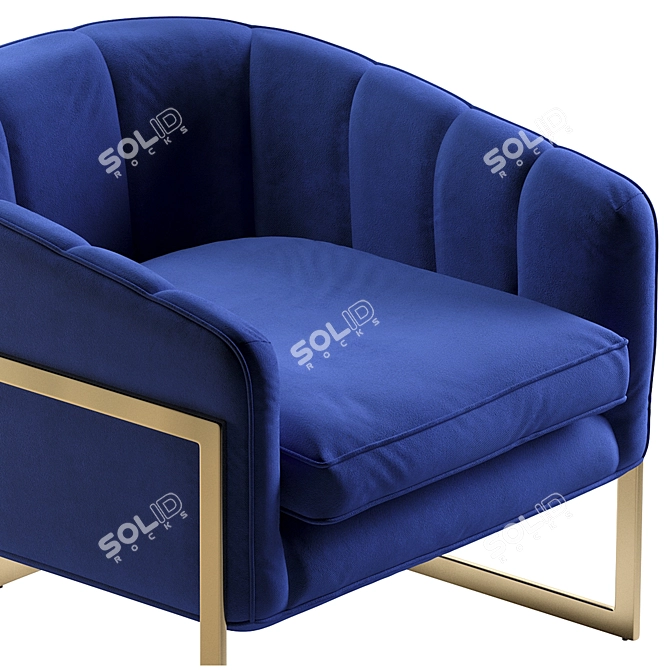 Luxurious Carter Velvet Accent Chair 3D model image 5