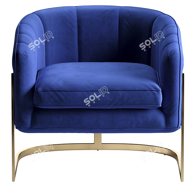 Luxurious Carter Velvet Accent Chair 3D model image 6