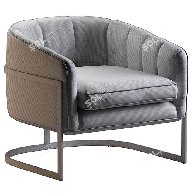 Luxurious Carter Velvet Accent Chair 3D model image 1