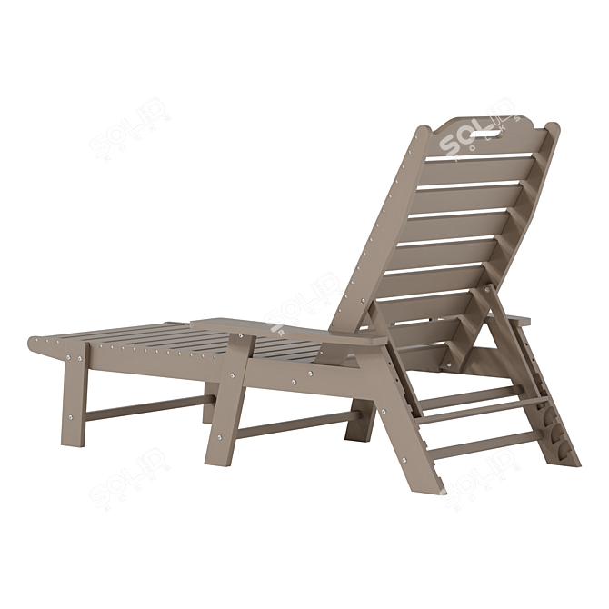 Adjustable All-Weather Adirondack Lounger 3D model image 3