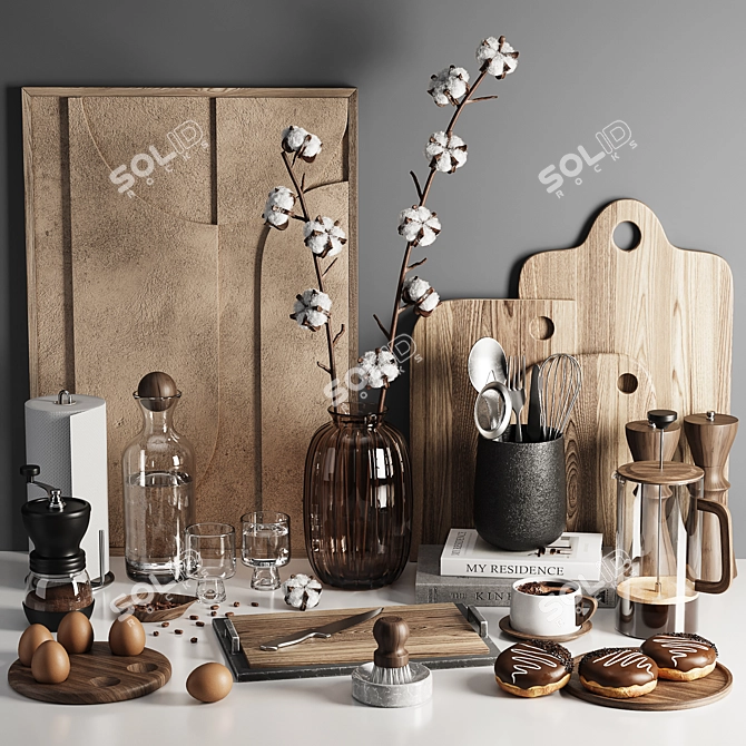 Versatile Kitchen Accessories Set 3D model image 1