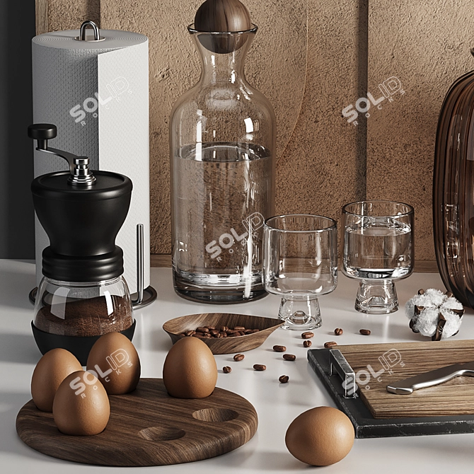 Versatile Kitchen Accessories Set 3D model image 2