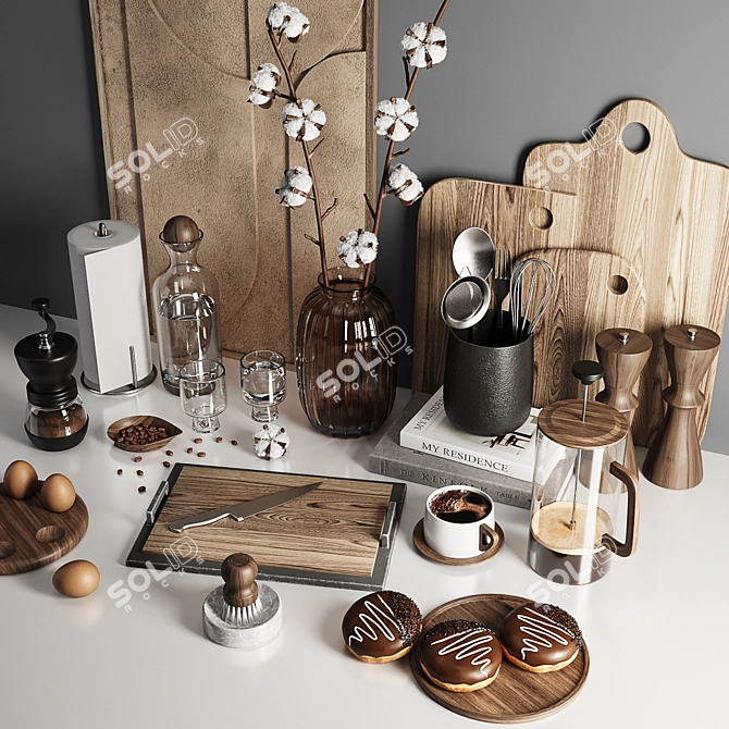 Versatile Kitchen Accessories Set 3D model image 5