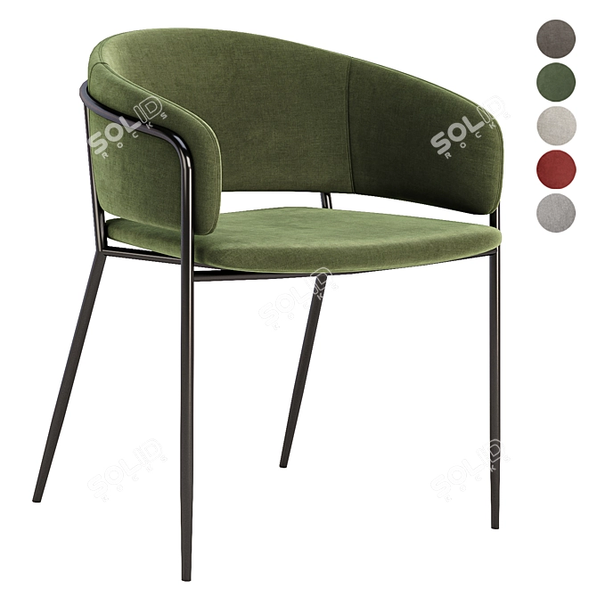 Modern Dining Chair in 5 Colors 3D model image 1