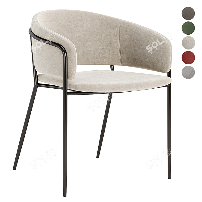 Modern Dining Chair in 5 Colors 3D model image 2