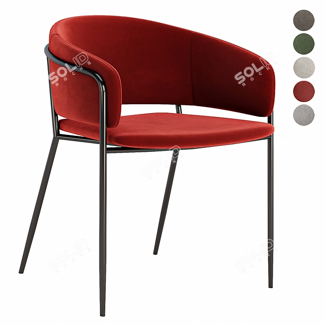 Modern Dining Chair in 5 Colors 3D model image 3