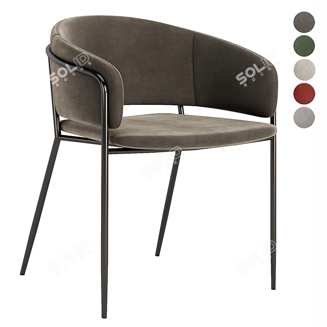 Modern Dining Chair in 5 Colors 3D model image 4