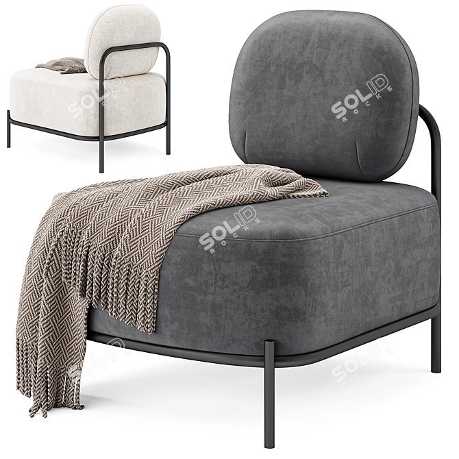 Hawaii Armchair in Dark Grey 3D model image 5