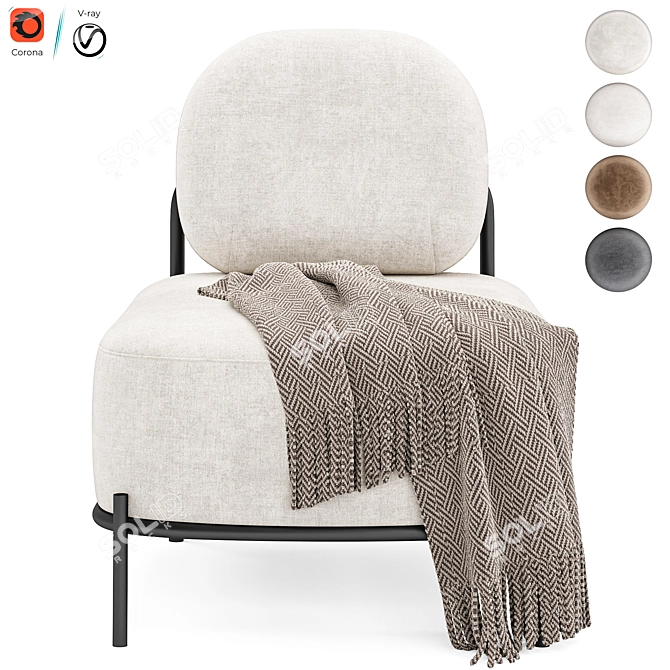 Hawaii Armchair in Dark Grey 3D model image 6