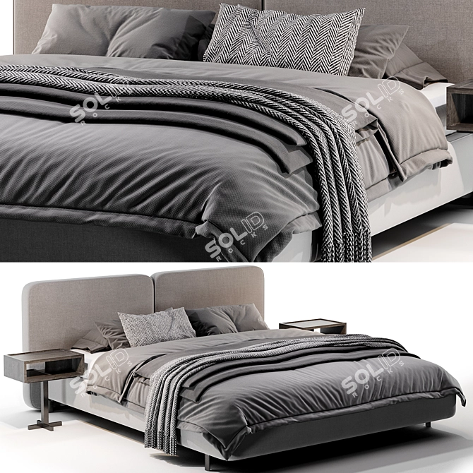 Modern Minotti Tatlin Bed Set 3D model image 1