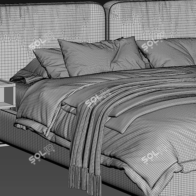 Modern Minotti Tatlin Bed Set 3D model image 3