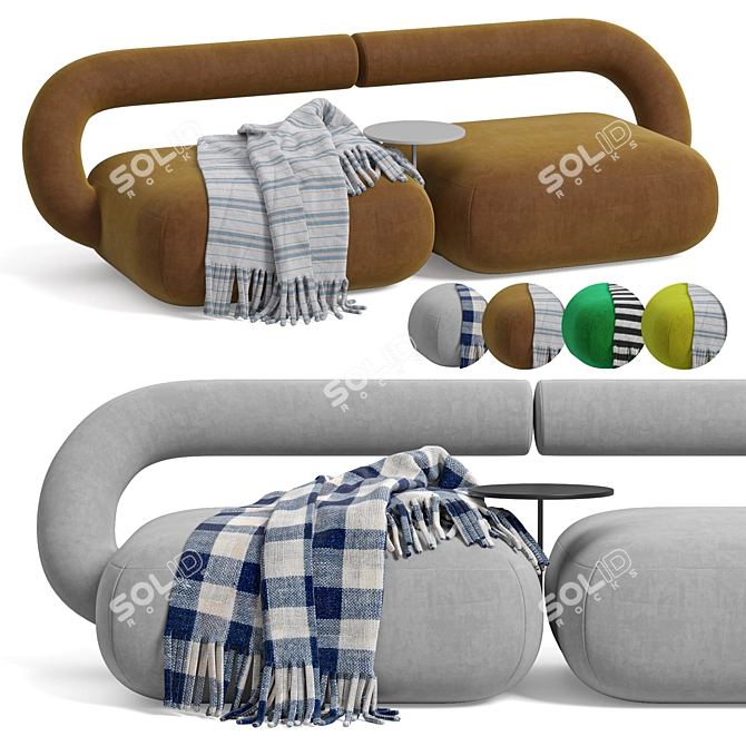 Modern Baya Sofa Model Collection 3D model image 1