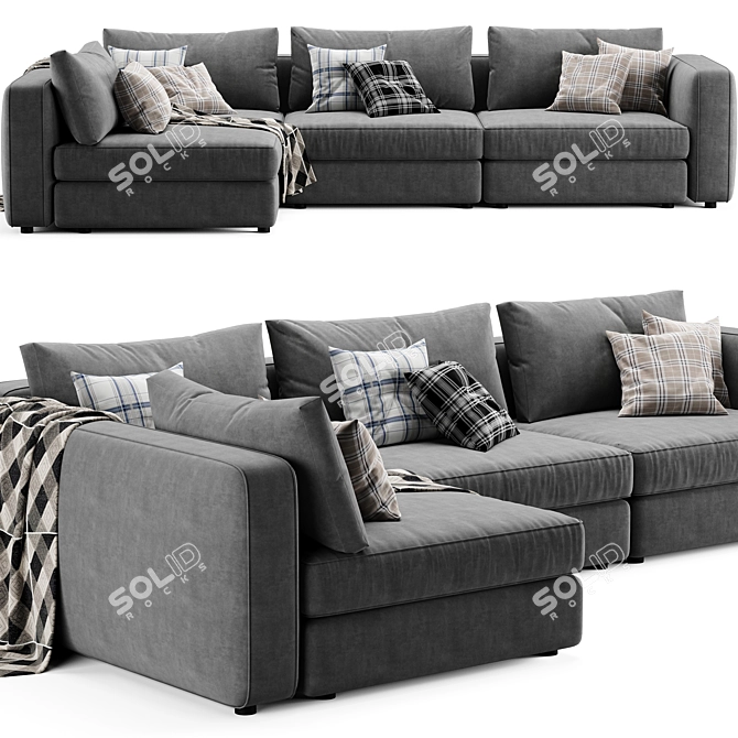 Modern Blanche Soho Sofa Design 3D model image 2