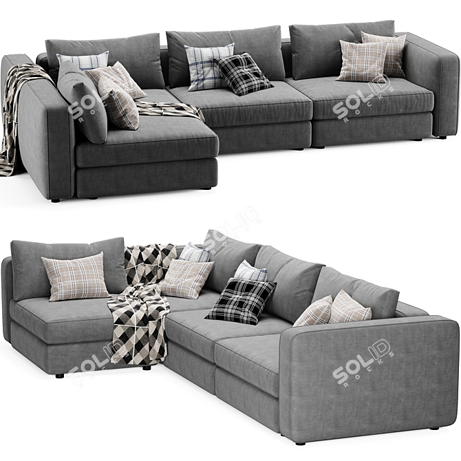 Modern Blanche Soho Sofa Design 3D model image 3