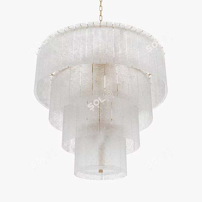 Ricardo Textured Glass Cascade Chandelier 3D model image 2