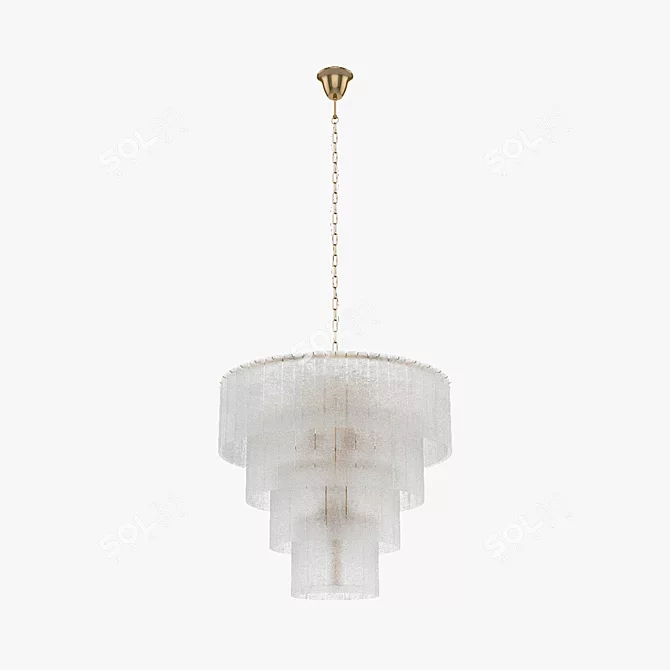 Ricardo Textured Glass Cascade Chandelier 3D model image 3