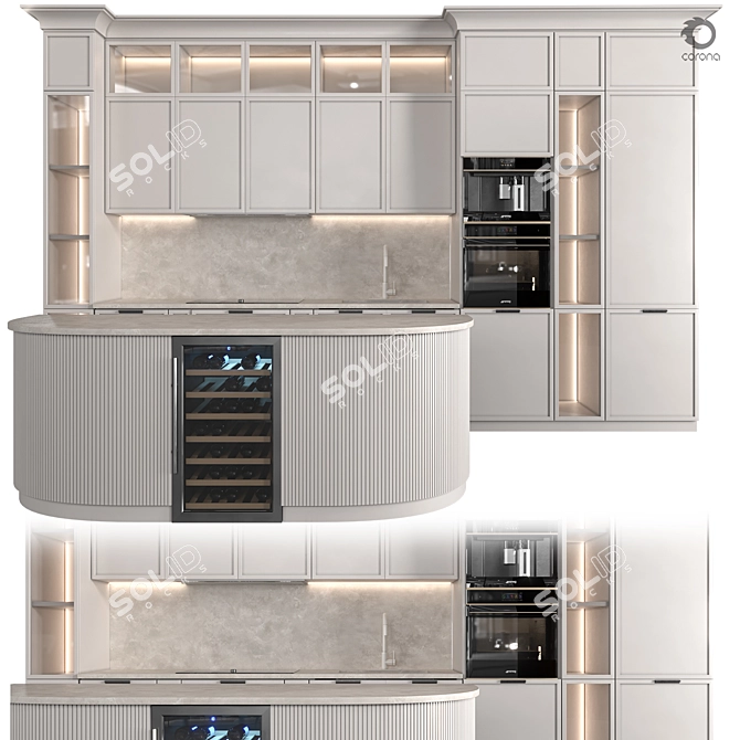 Customizable Kitchen Set 3D Models 3D model image 1