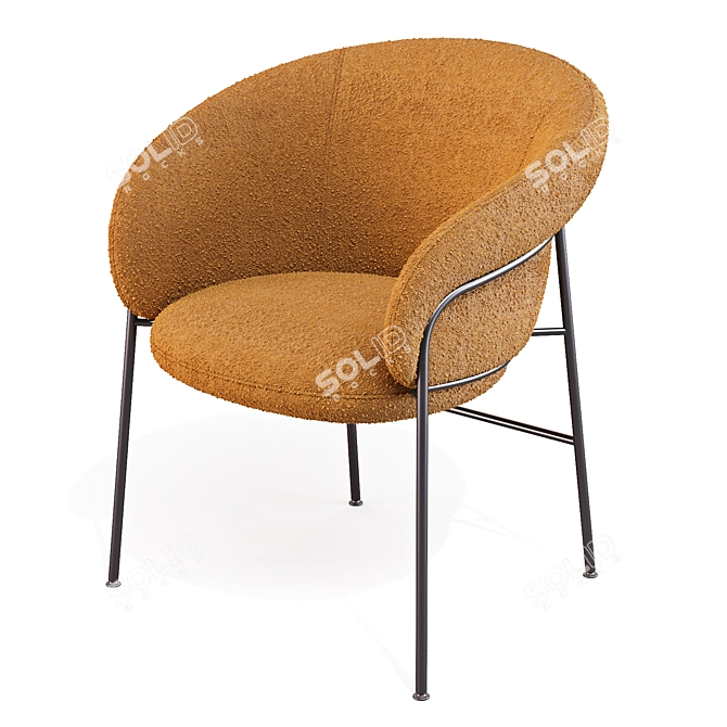 Sculptural Comfort Dining Chair 3D model image 1