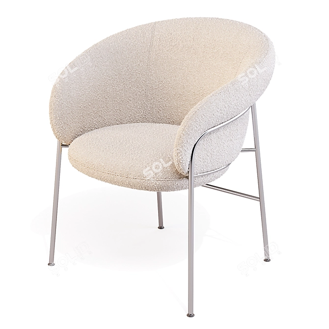 Sculptural Comfort Dining Chair 3D model image 2