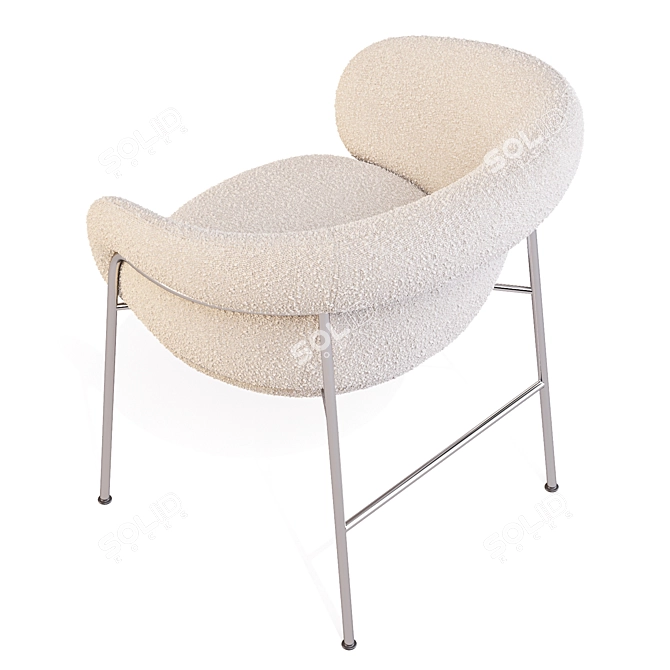 Sculptural Comfort Dining Chair 3D model image 4