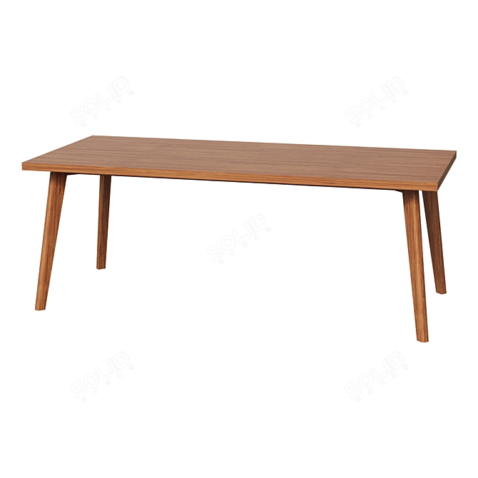 Harper Brass Walnut Dining Table 3D model image 1