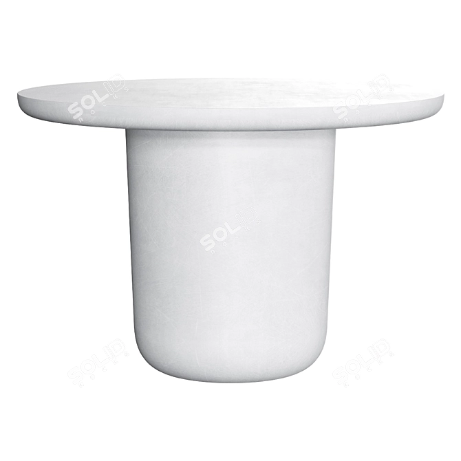 Modern Concrete Round Dining Table 3D model image 1