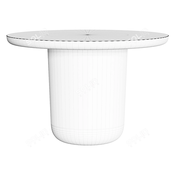 Modern Concrete Round Dining Table 3D model image 2