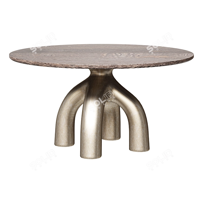 Metallic Dining Table Collection 3D model image 1