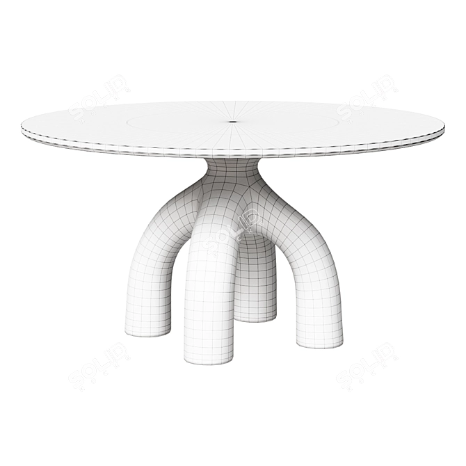 Metallic Dining Table Collection 3D model image 2