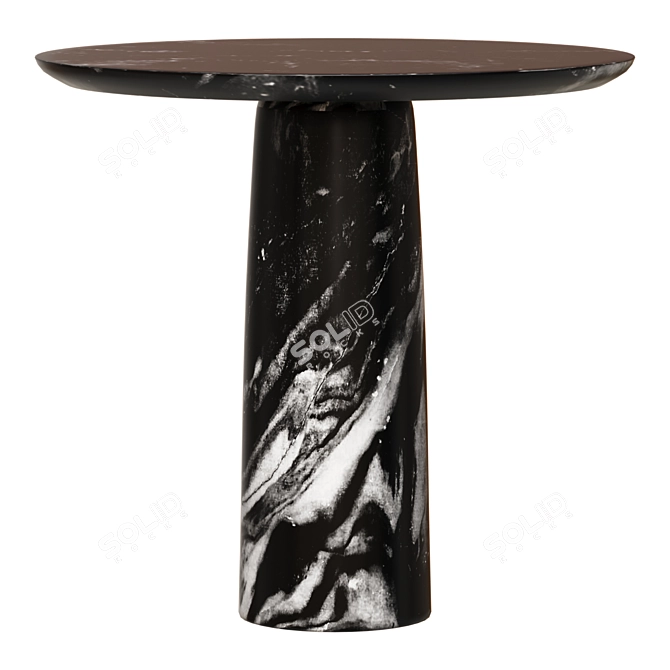  Luxe Black Marble Dining Table 3D model image 1