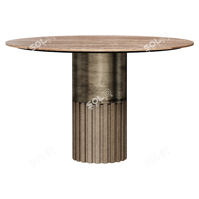 Travertine Outdoor Dining Table 3D model image 1