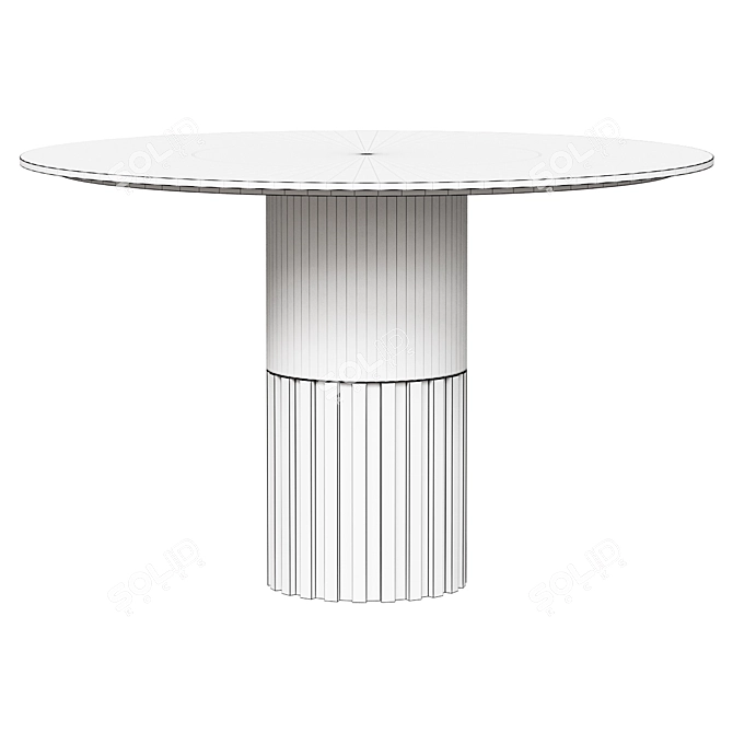 Travertine Outdoor Dining Table 3D model image 2