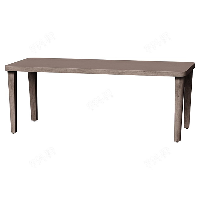 Grey Concrete Outdoor Dining Table 3D model image 1
