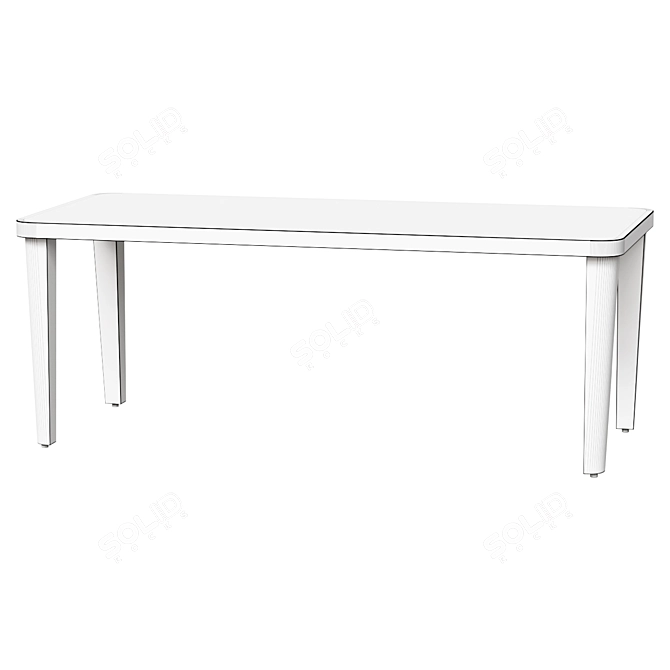 Grey Concrete Outdoor Dining Table 3D model image 2