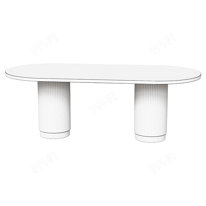 Campbell Oval Dining Table 3D model image 2