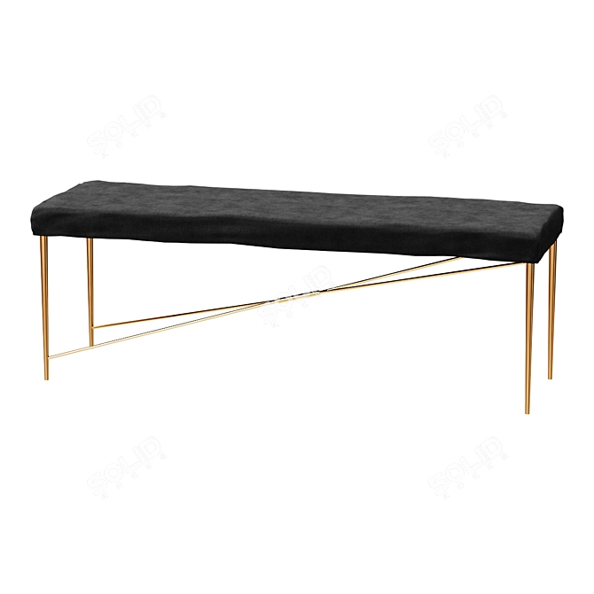 Luxury Hair-on-Hide Bench 3D model image 1