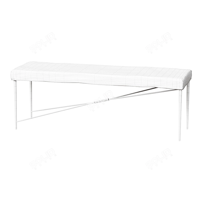 Luxury Hair-on-Hide Bench 3D model image 2