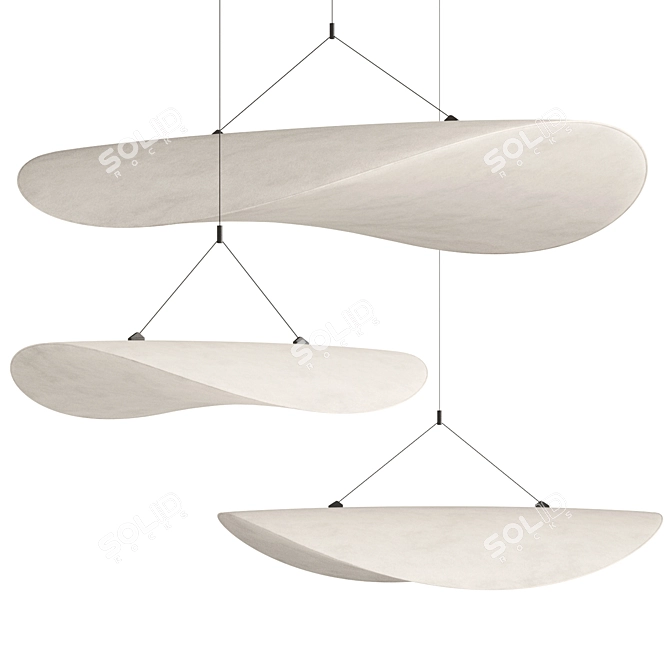 Modern Fabric Tense Sphere Collection 3D model image 2