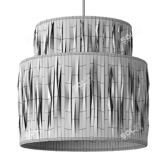 Rattan Palm Eastern Style Chandelier 3D model image 6