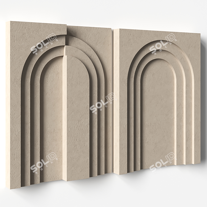 Stone Relief Wall Art Sculpture 3D model image 1